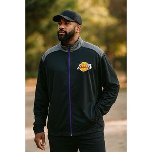 NBA Los Angeles Lakers Official Basketball Full Zip Jacket Coat   Mens Size 2XL